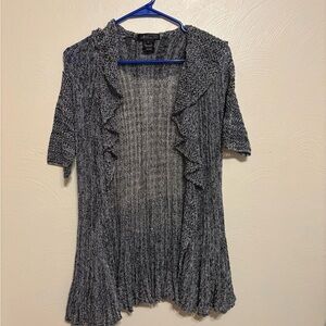 Nicole Sabbattini Heather Gray Ruffle Cardigan